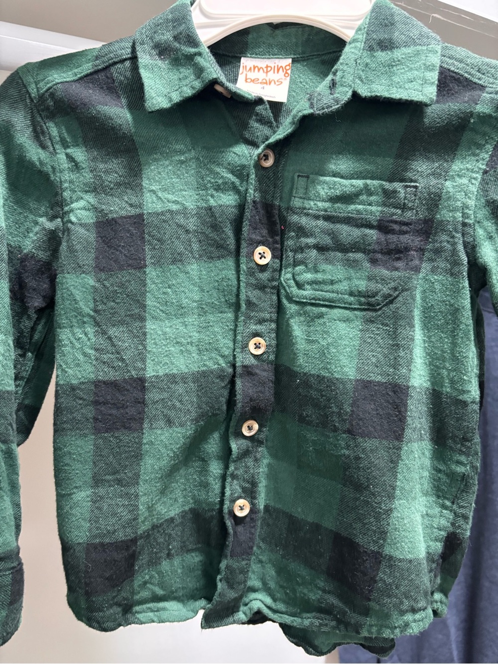 jumping beans Green and Black Plaid Button-Down Shirt
